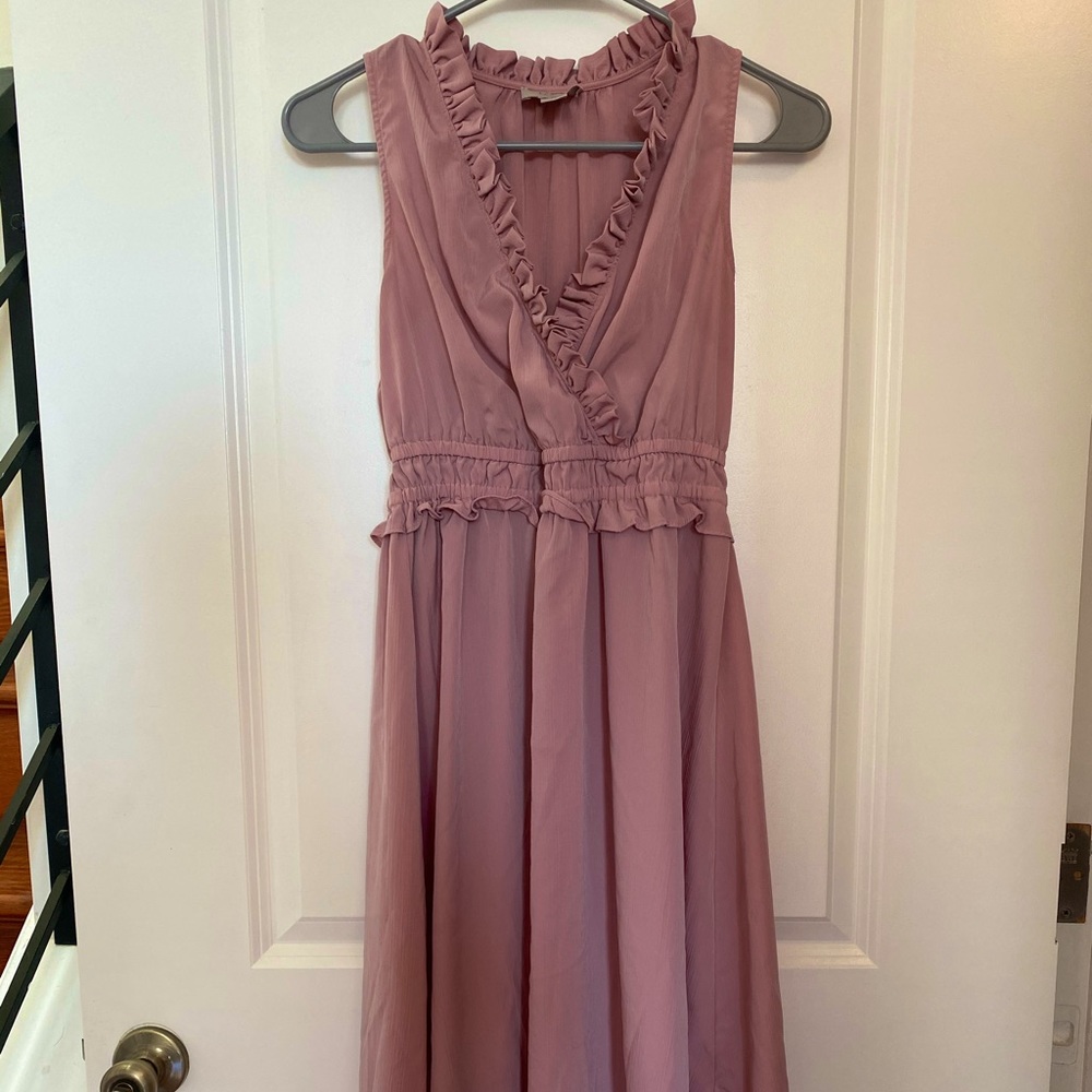 Loft size SP pink V neck dress